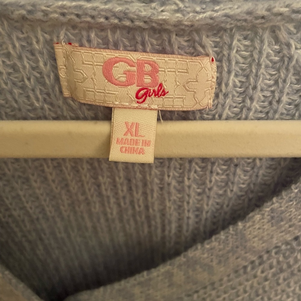 blue button down sweater - Picture 2 of 3
